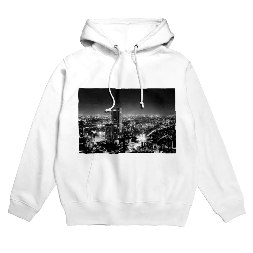 0608knynのモノトーン 夜景 Hoodie