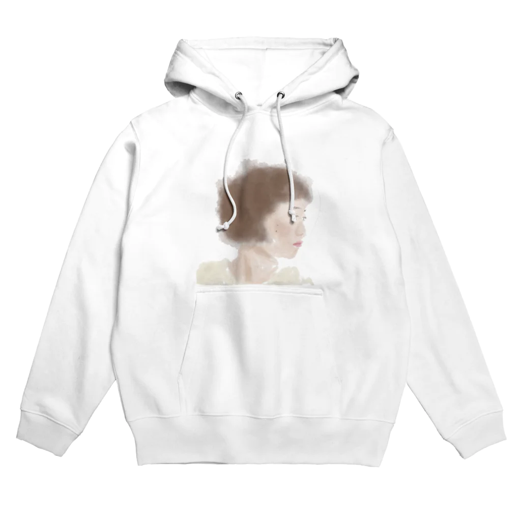 meme の水彩横顔 ボブガール  Hoodie