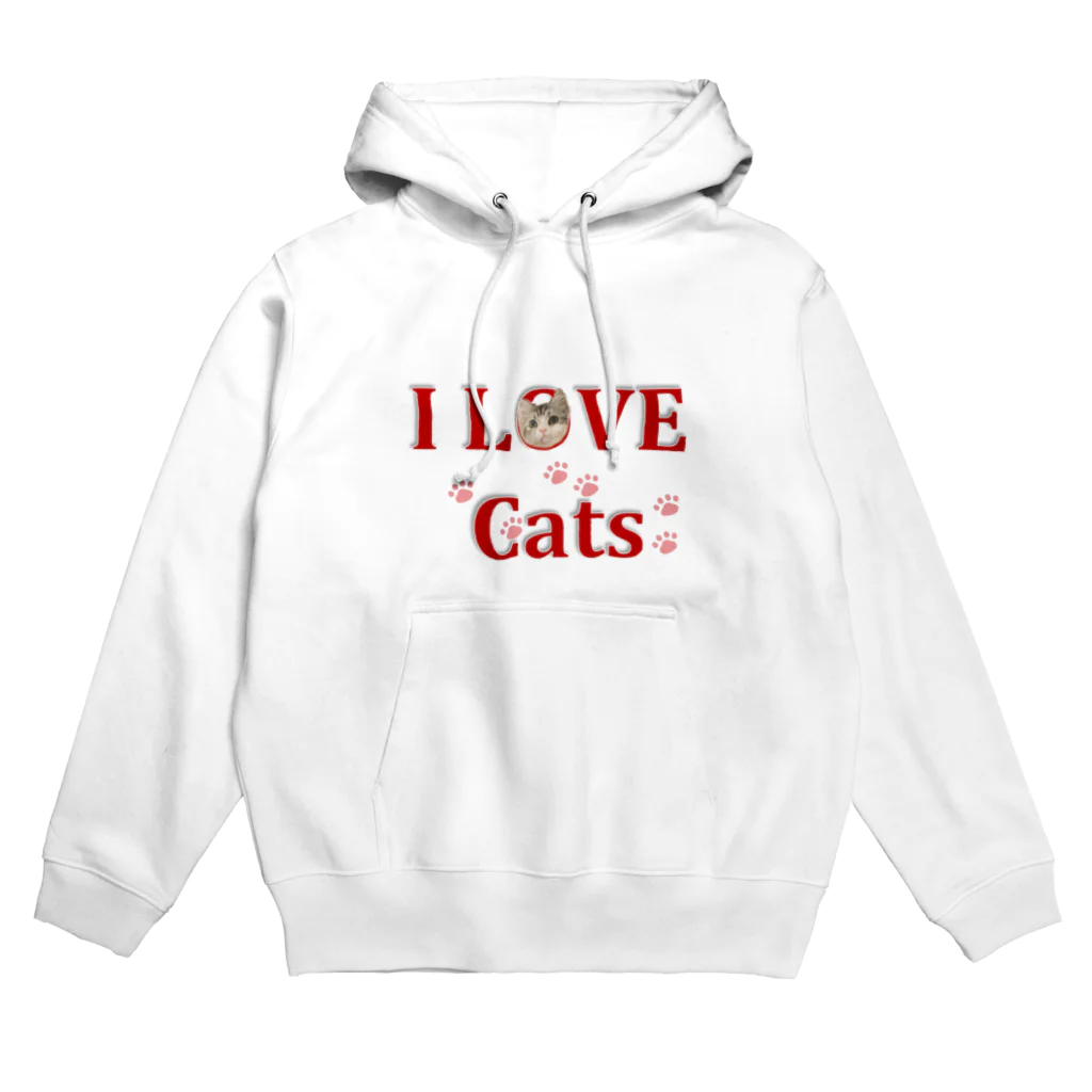 M.YpuddingのILOVEcats パーカー