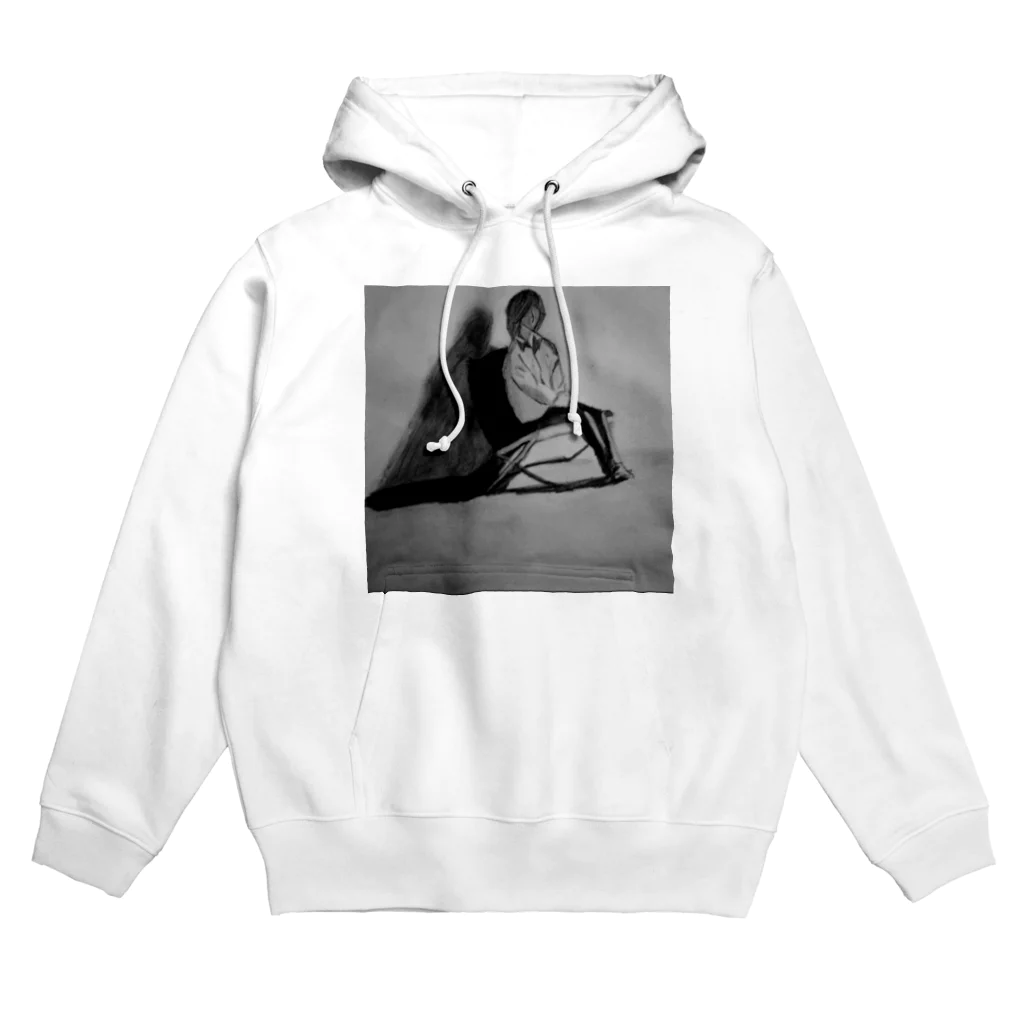 ネギトロのモノクロ絵画 Hoodie