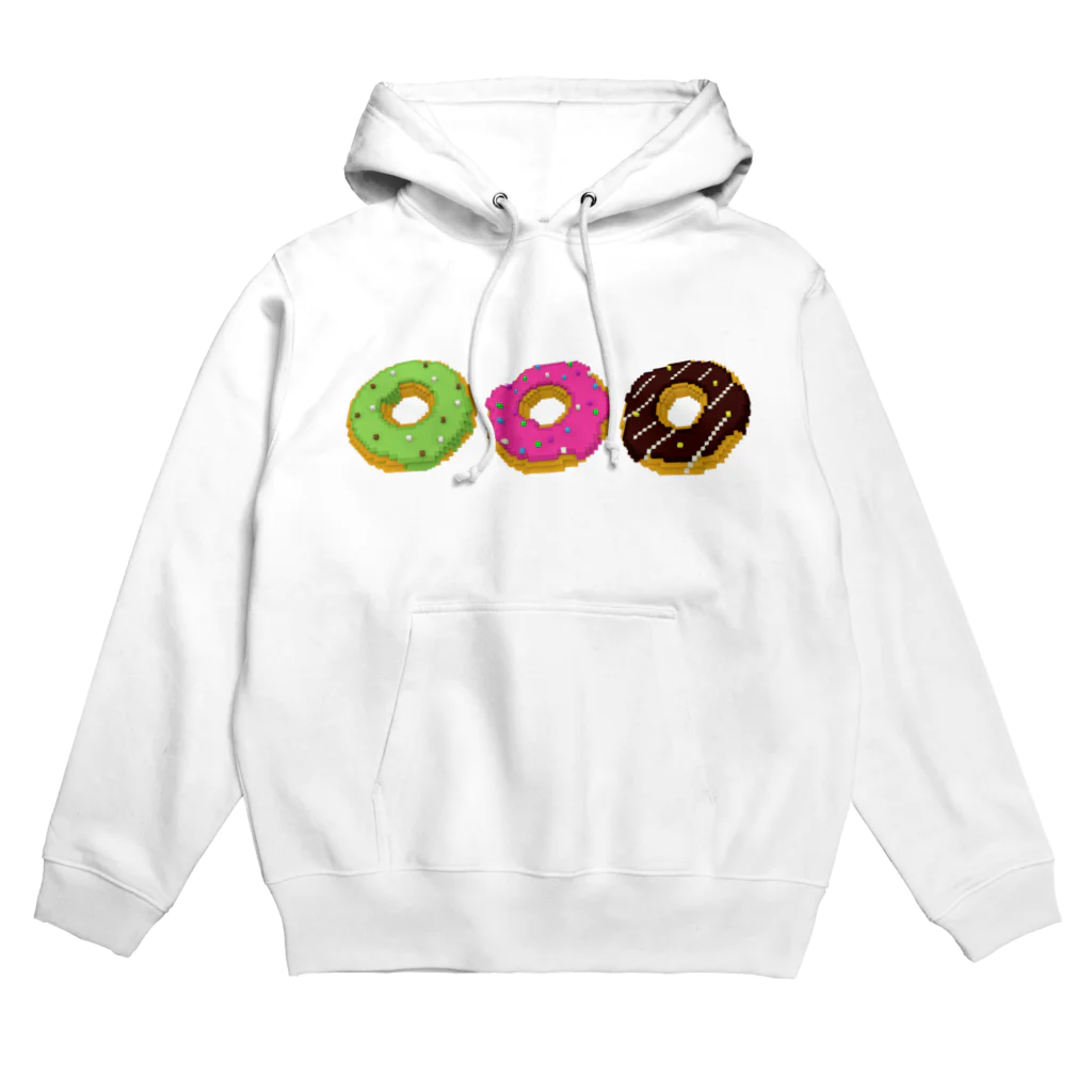 necocoaの3Dドット ボクセル ドーナツ Hoodie