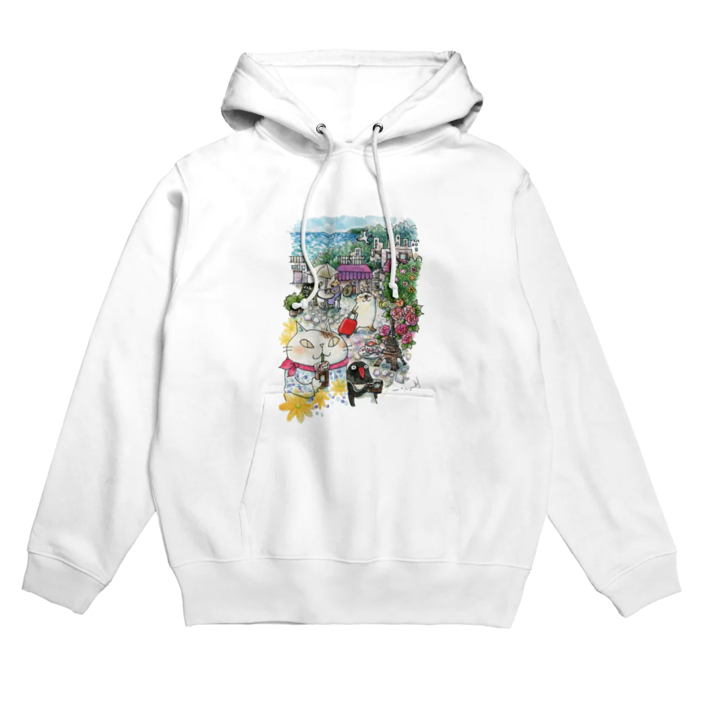 吉沢深雪の猫とペンギンと旅気分 Hoodie