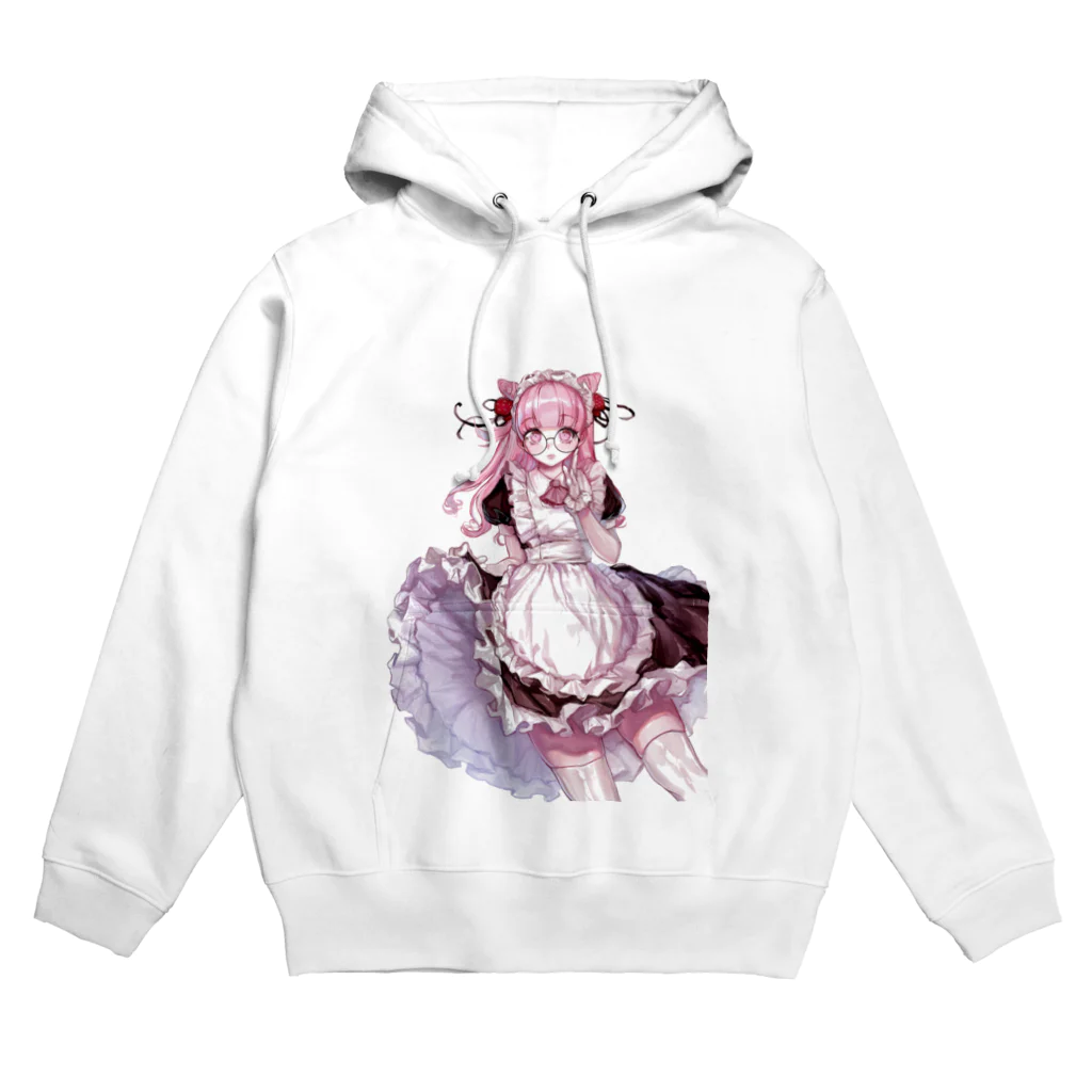 女の子の絵しょっぷの丸メガネメイドちゃん Hoodie