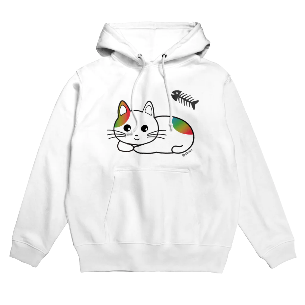 POPWORK (ポップワーク)の詩愛（しおん）猫コラボ商品 （レインボー） Hoodie