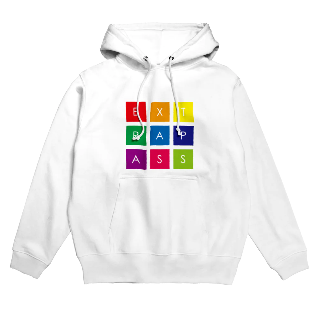 ExtraPass エクストラパス のCOLORFUL SQUARE LOGO Hoodie