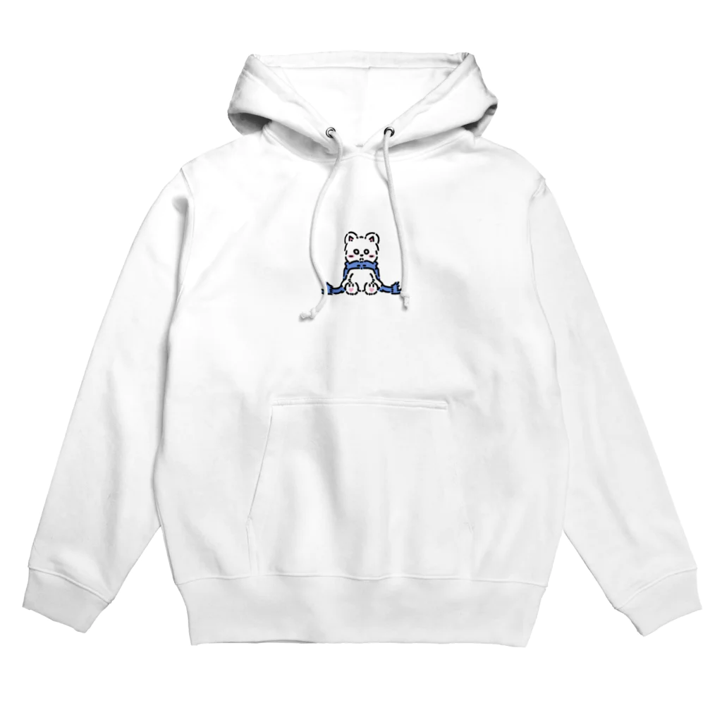 O D SHOPのワンポイントデザイン服　マフラー　白くま Hoodie