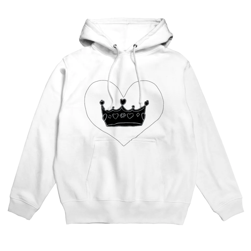 perapo❷@指描きグッズ販売の王冠👑ブラックver Hoodie