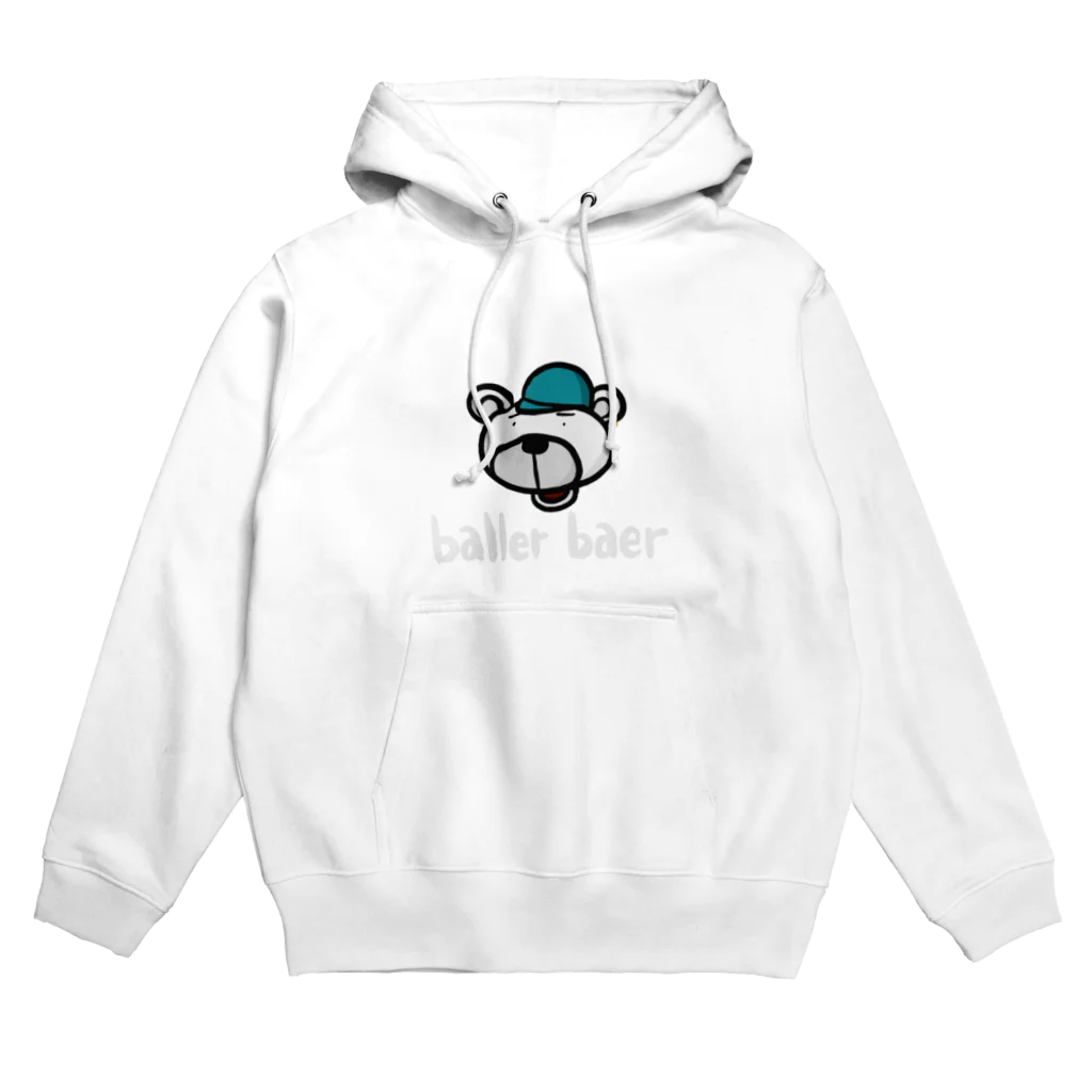 microhorseのballer bear white Hoodie