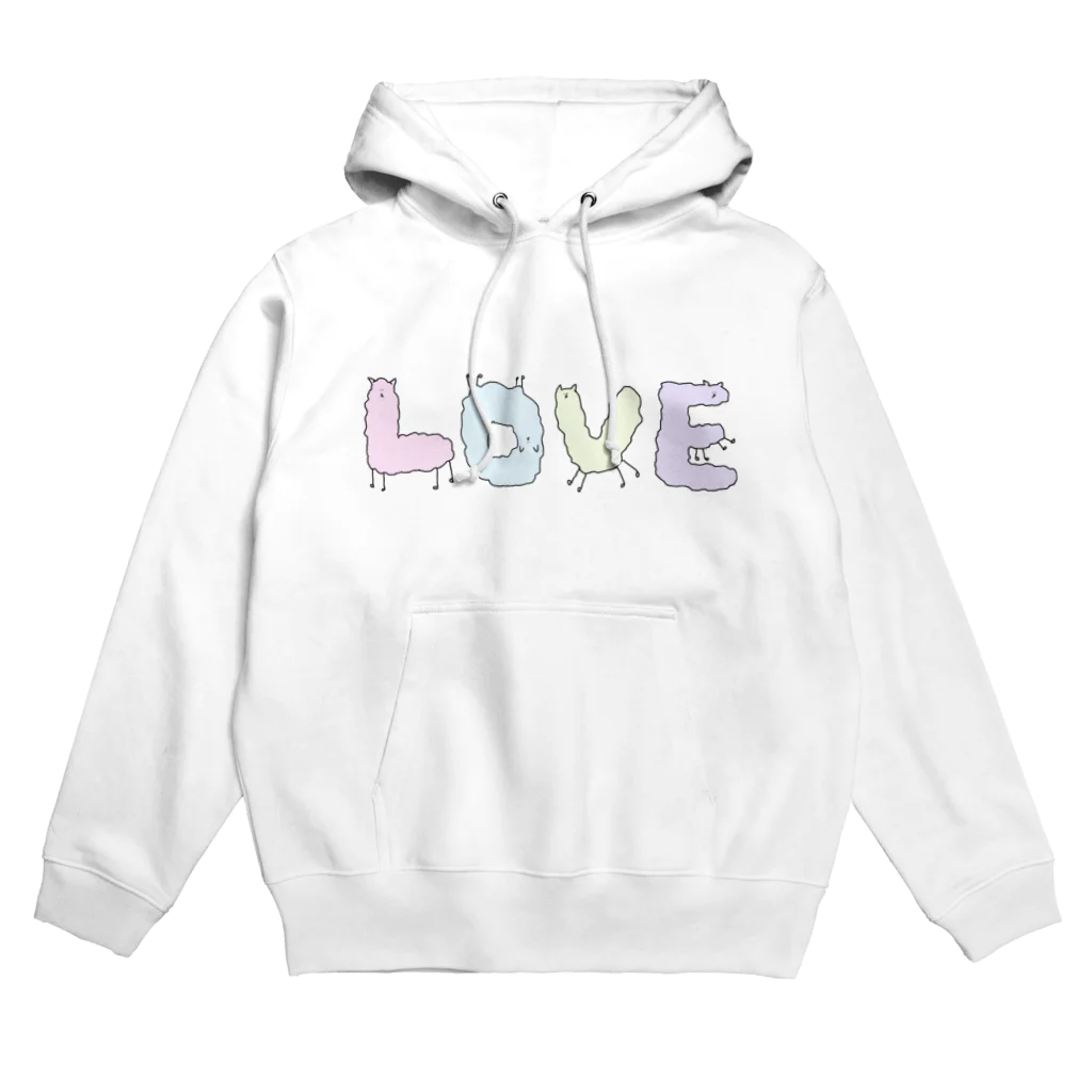 いぬぴぴのアルパカＬＯＶＥ（パステルver） Hoodie