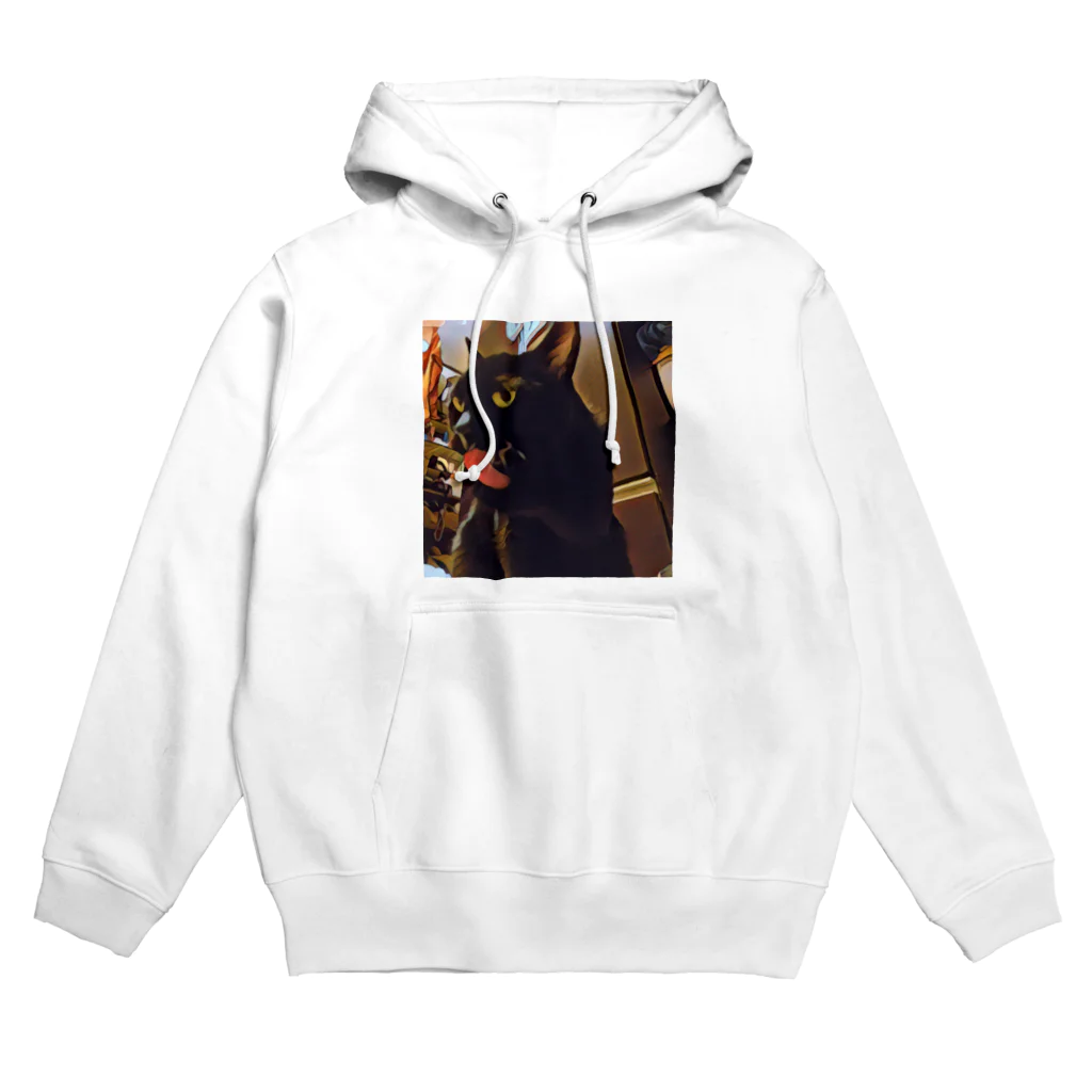 0w0bの黒猫　顔洗い Hoodie