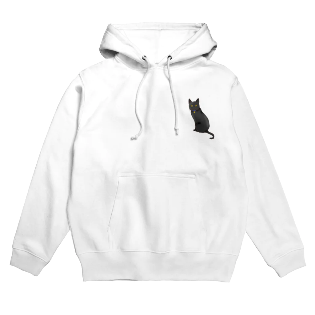 😸にゃんこのおへや😺のガン見するクロネコ Hoodie