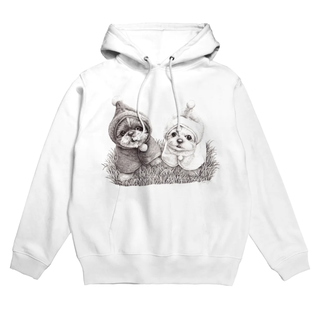 Momojiの犬画のぽんちょ隊 Hoodie