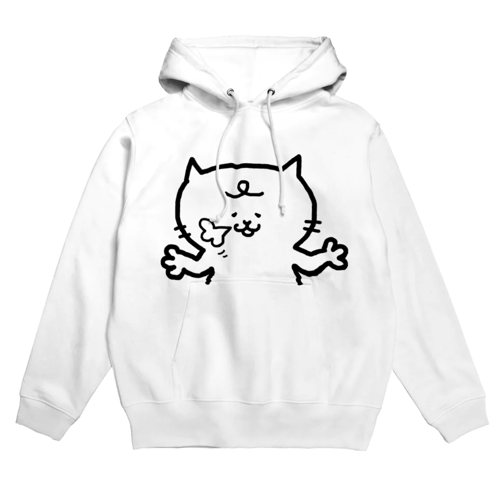 らくがきクオリティの白いねこのため息 Hoodie