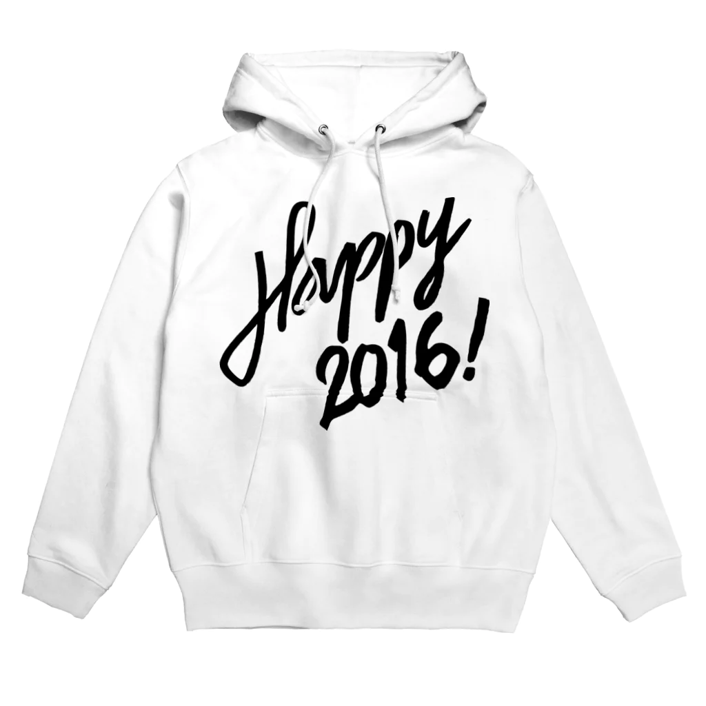 HAPPY 2016のHAPPY 2016正月 グッズ STYLISH BLACK Hoodie