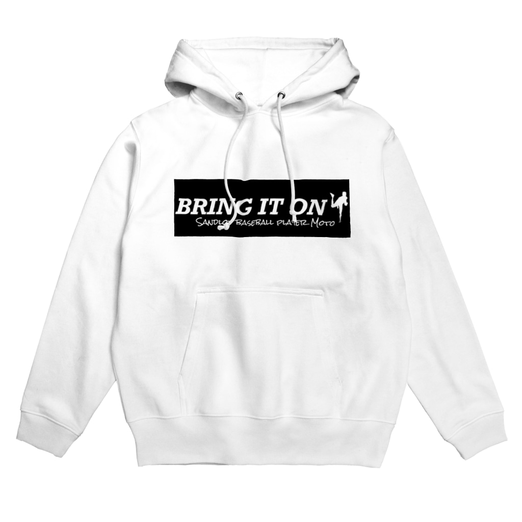 ベースボールプレーヤーMOTOのBRING IT ON(Black) Hoodie