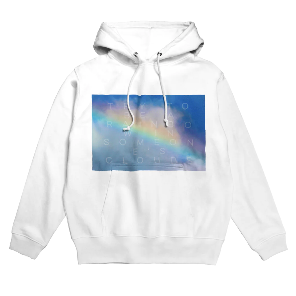 mizuphoto galleryのRainbow carrying happiness(文字入り) Hoodie