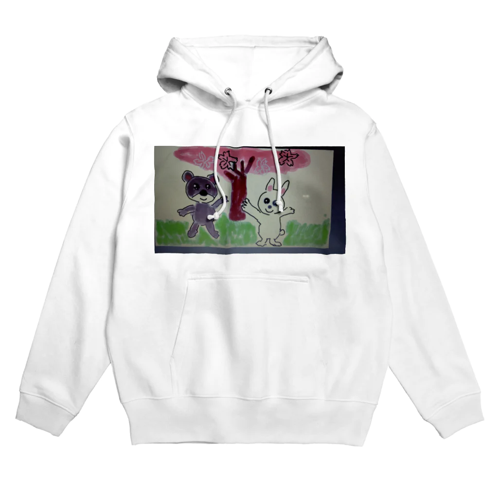 温泉ゆどうふのクマとうさぎの花見 Hoodie