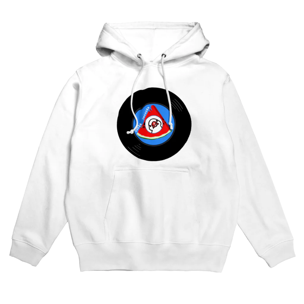 レコードの巣のすいかレコード白文鳥 Hoodie