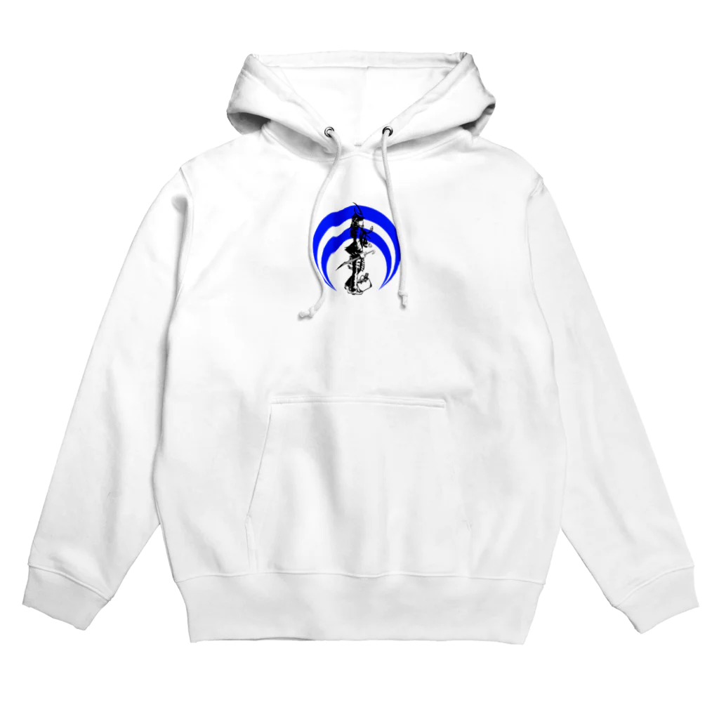 切り絵ariの侍-BLUE Hoodie