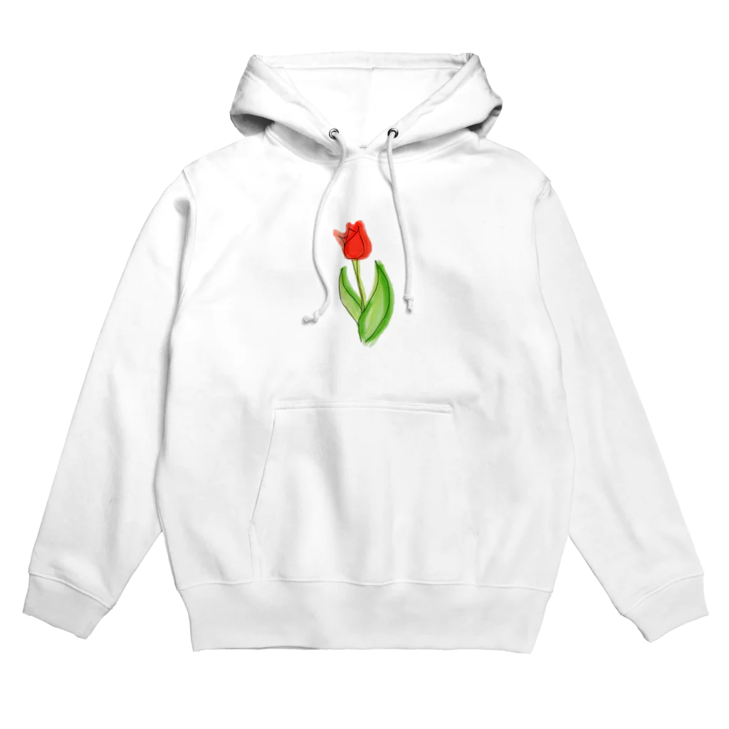 Hinakoの赤いチューリップ、単品で Hoodie