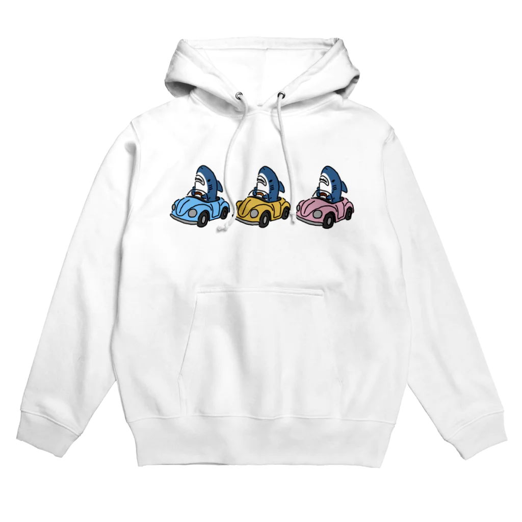 サメ わりとおもいのカラフルな車に乗るサメ Hoodie