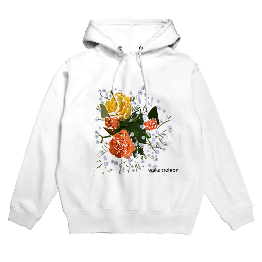 Wakameleonのオレンジ　お花 Hoodie