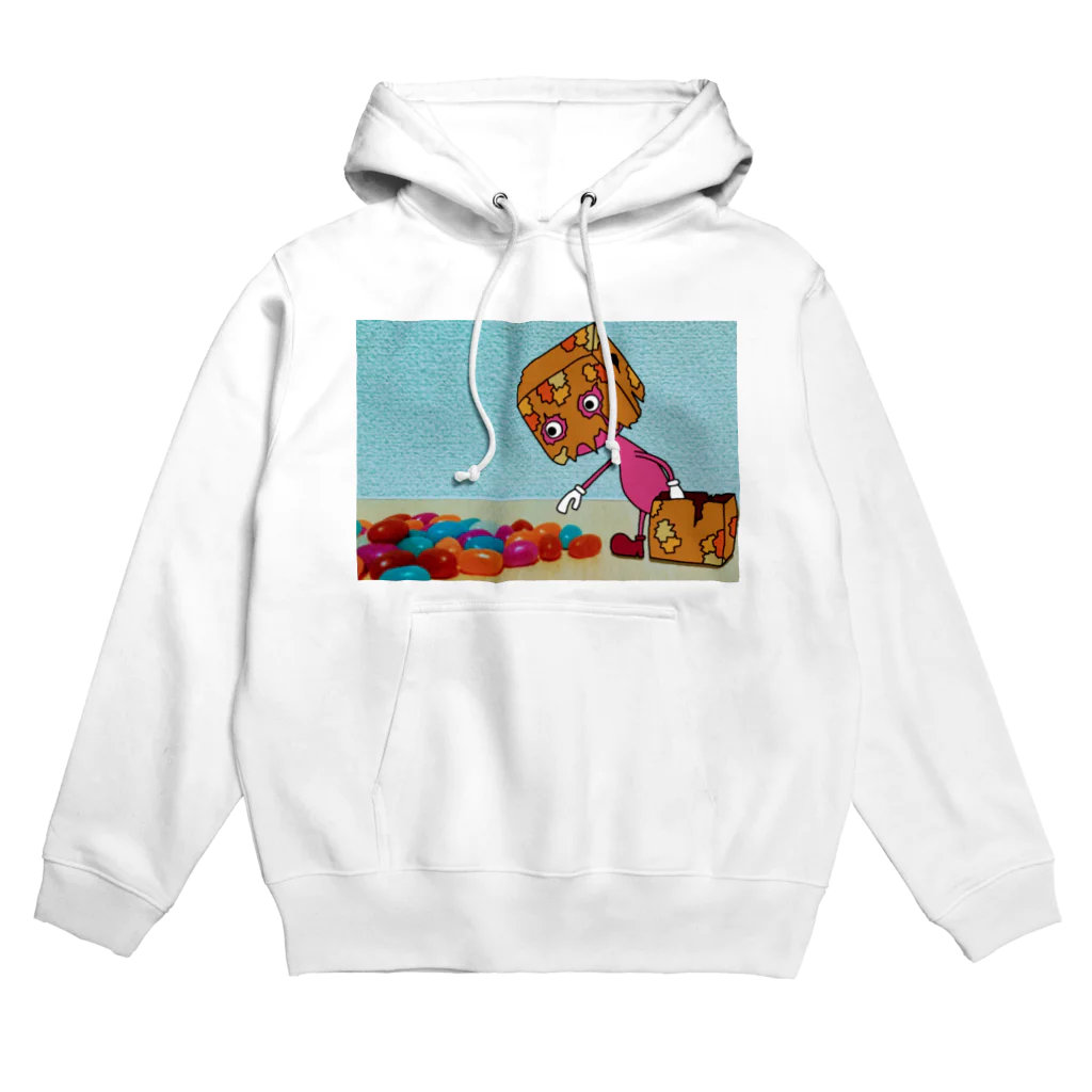 OKASHI NA IKIMONOの紙袋くんとグミ Hoodie