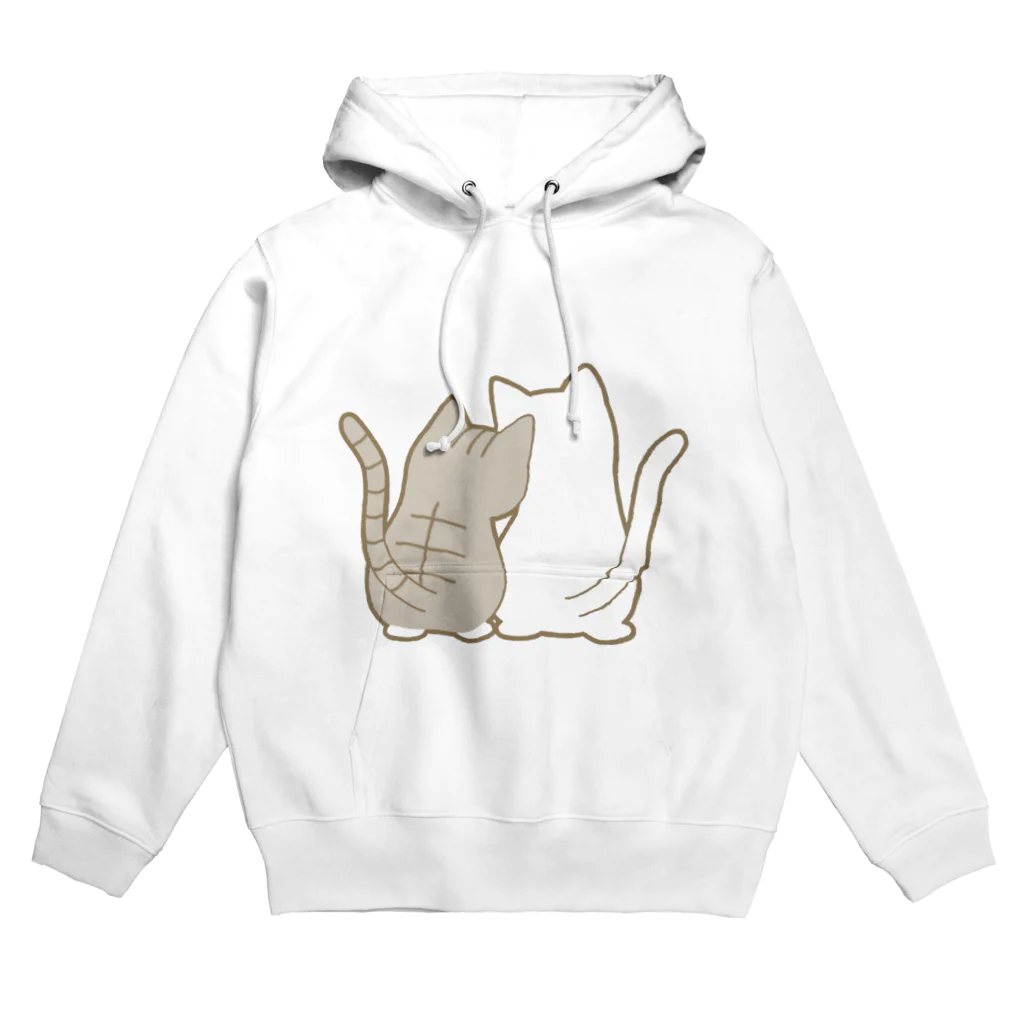 かわいいもののおみせ　いそぎんちゃくの仲良し猫の背中　サバ白&白 Hoodie