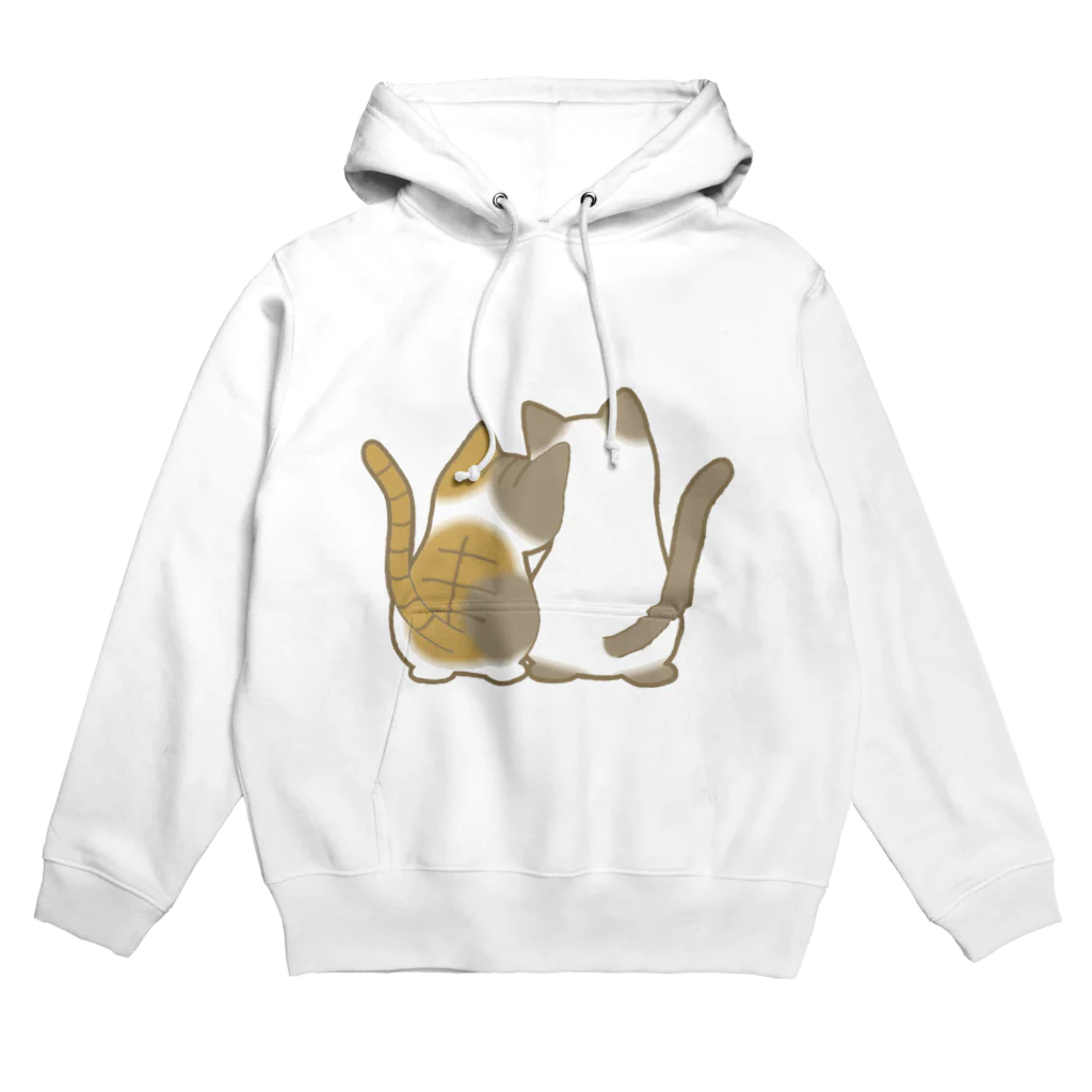 かわいいもののおみせ　いそぎんちゃくの仲良し猫の背中　縞三毛&ポインテッド Hoodie