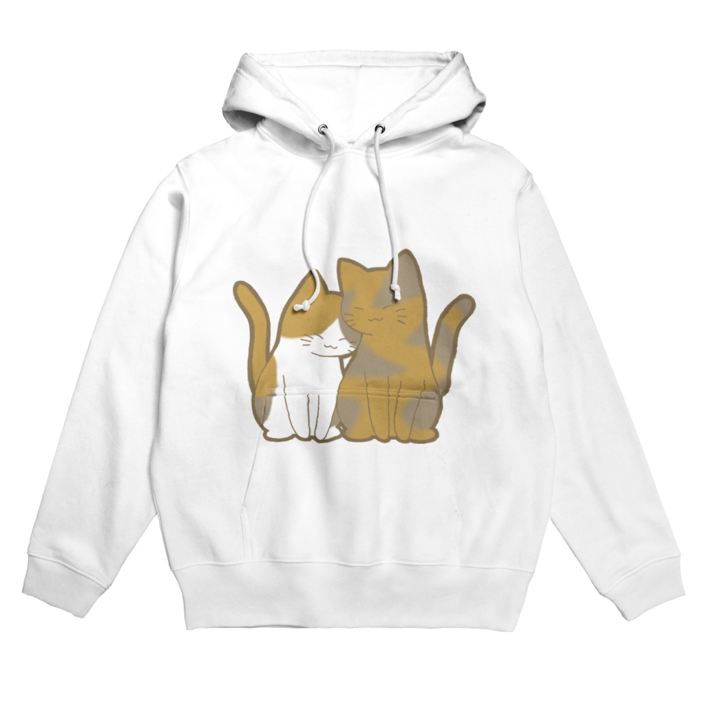 かわいいもののおみせ　いそぎんちゃくの表裏印刷　仲良し猫　三毛&サビ Hoodie