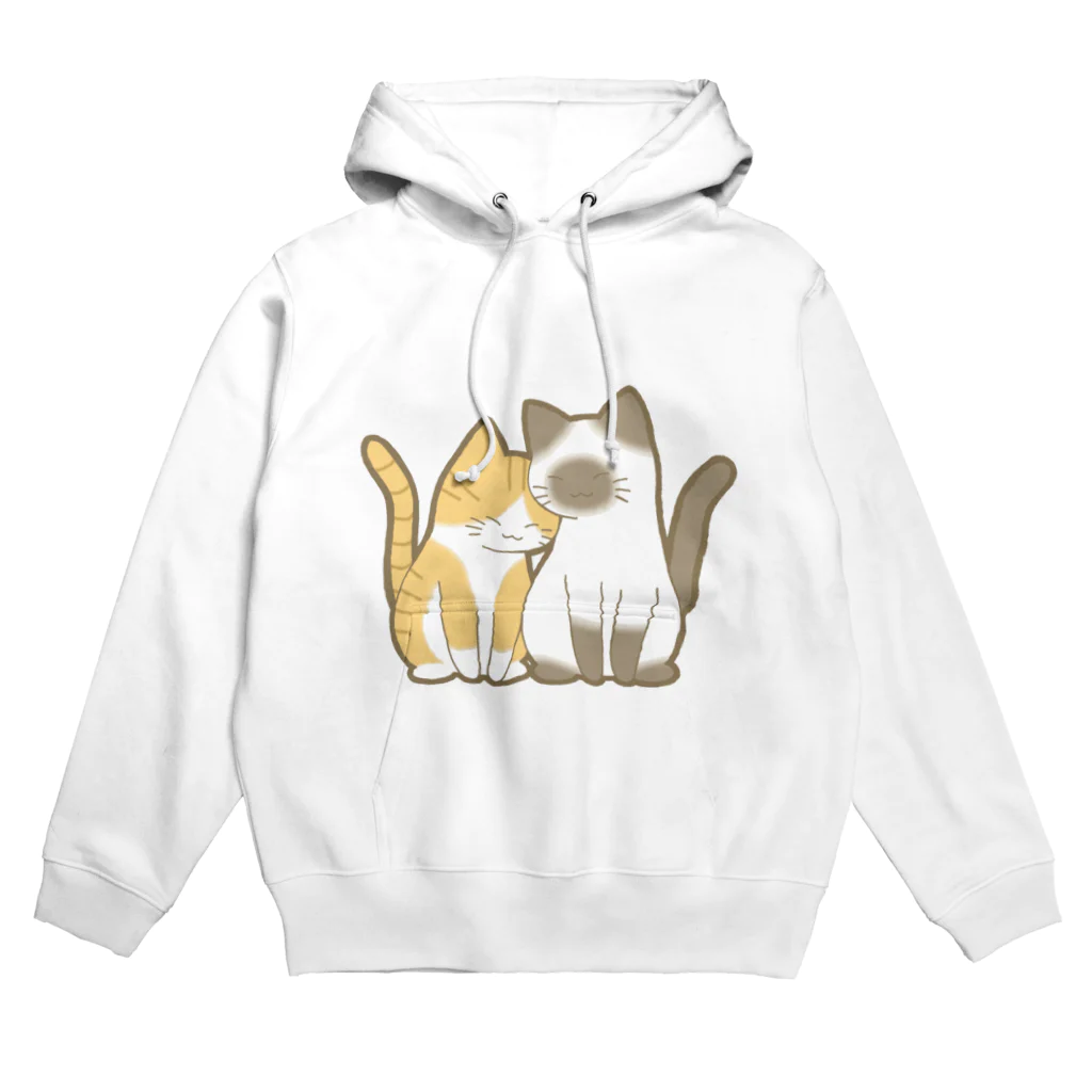 かわいいもののおみせ　いそぎんちゃくの表裏印刷　仲良し猫　茶白&ポインテッド Hoodie