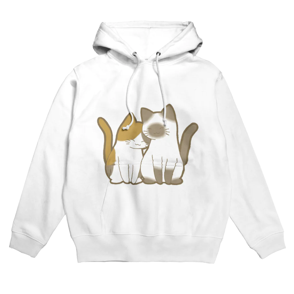 かわいいもののおみせ　いそぎんちゃくの表裏印刷　仲良し猫　三毛&ポインテッド Hoodie