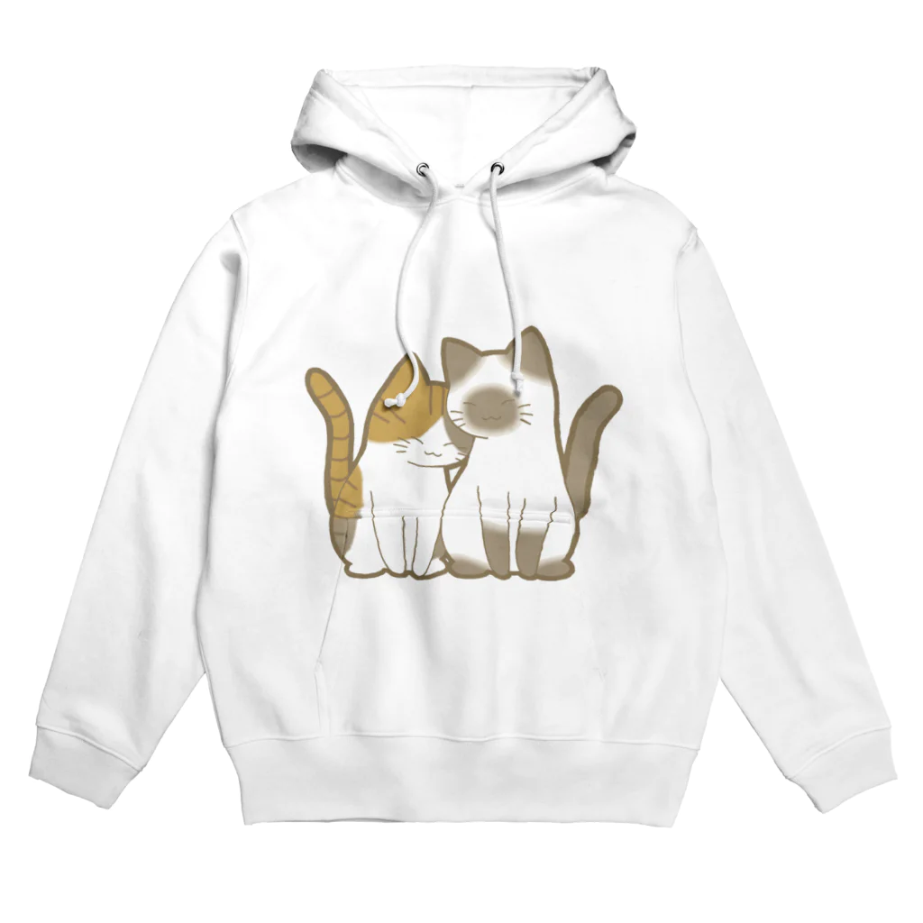 かわいいもののおみせ　いそぎんちゃくの表裏印刷　仲良し猫　縞三毛&ポインテッド Hoodie