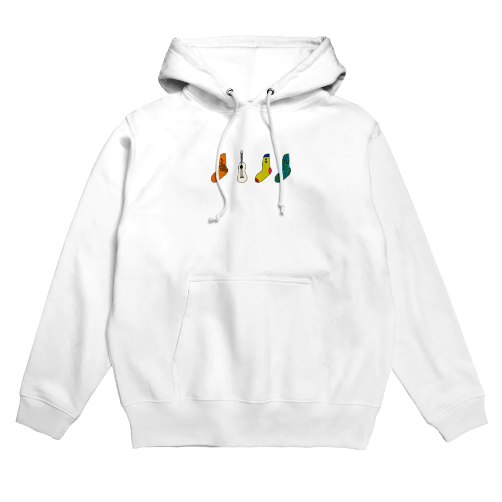 よしのSUZURI SHOPのカラフルくつしたとウクレレ Hoodie