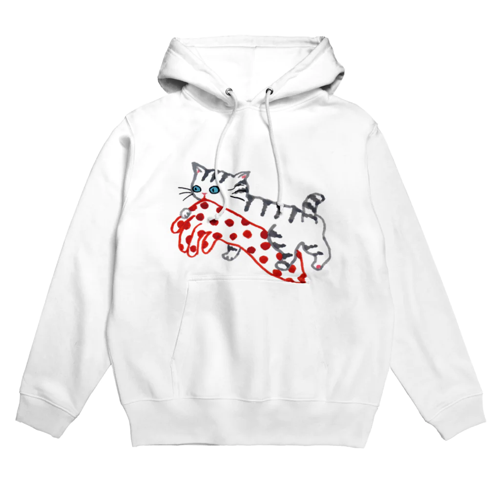 マイマイタケの水玉手袋とねこ Hoodie