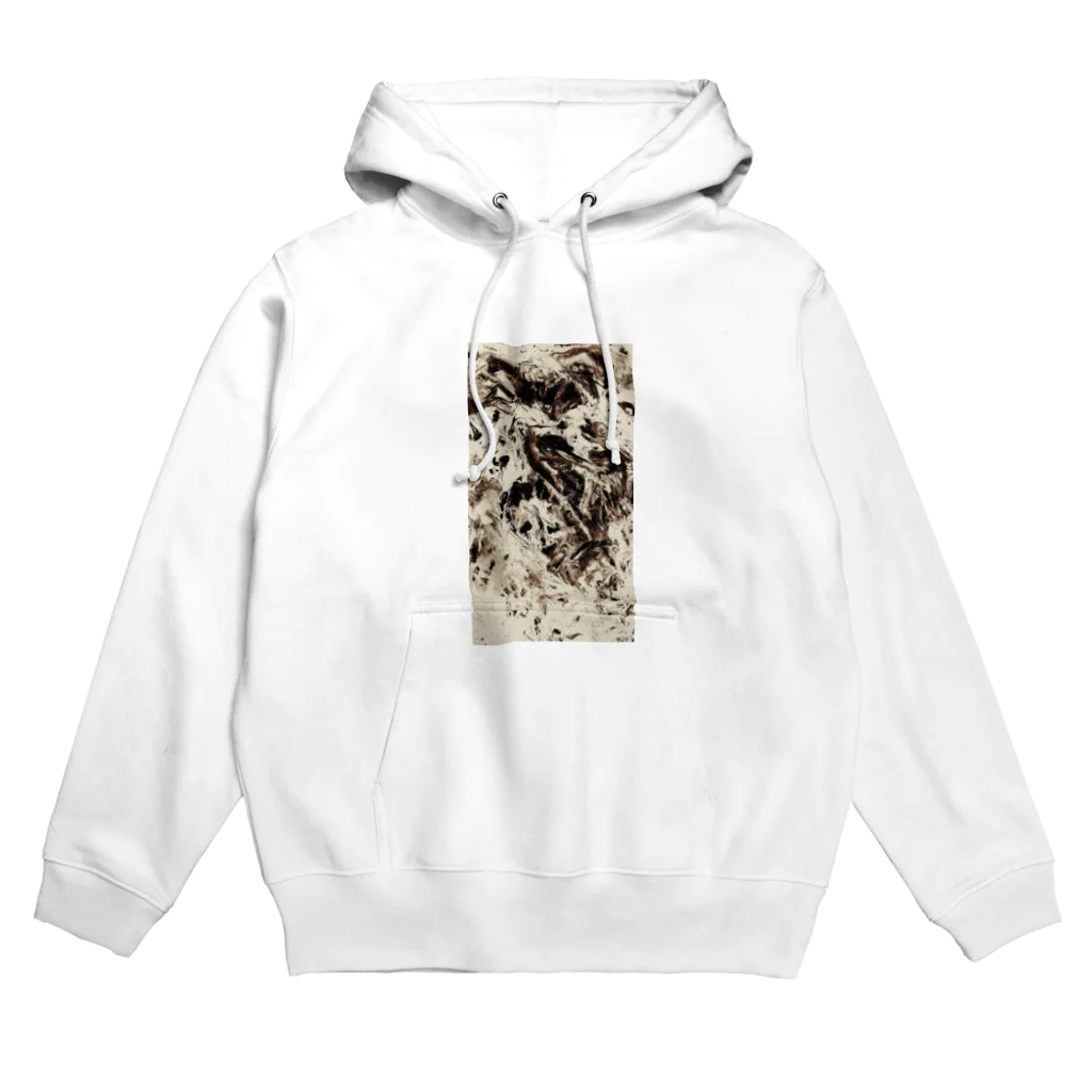 兎派のpaint_01_xx(monochrome_dark brown) Hoodie