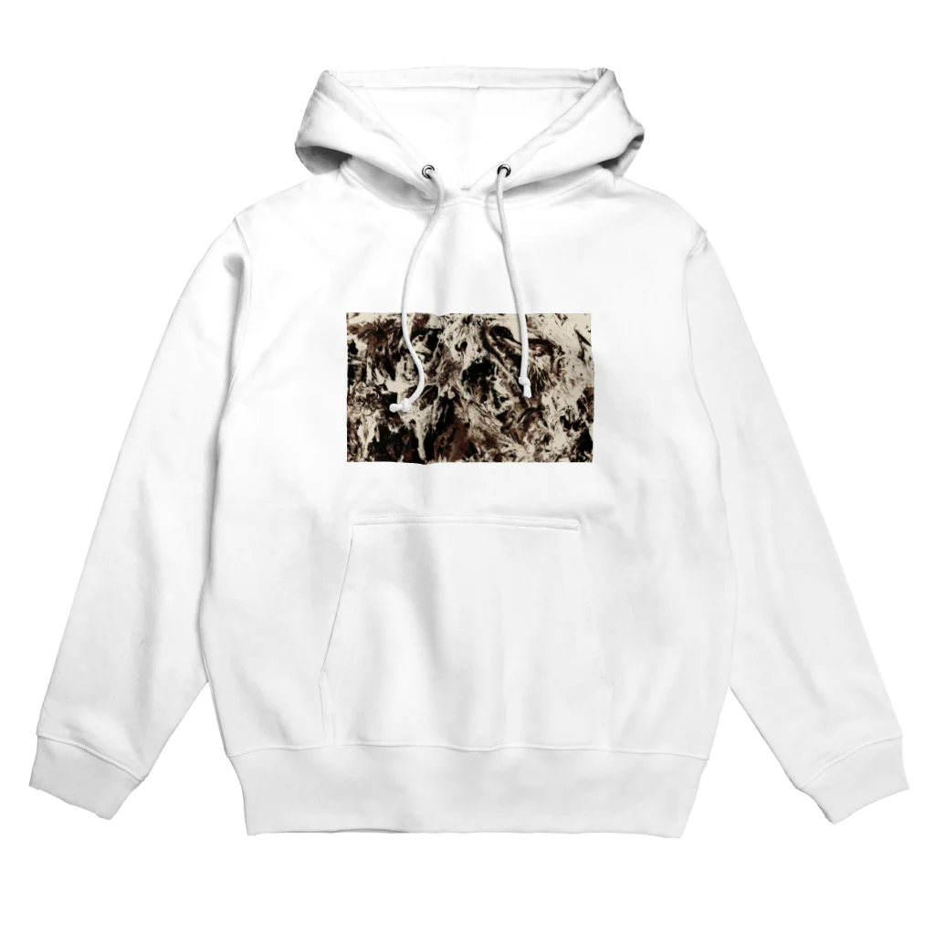 兎派のpaint_01_landscape(monochrome_dark brown) Hoodie