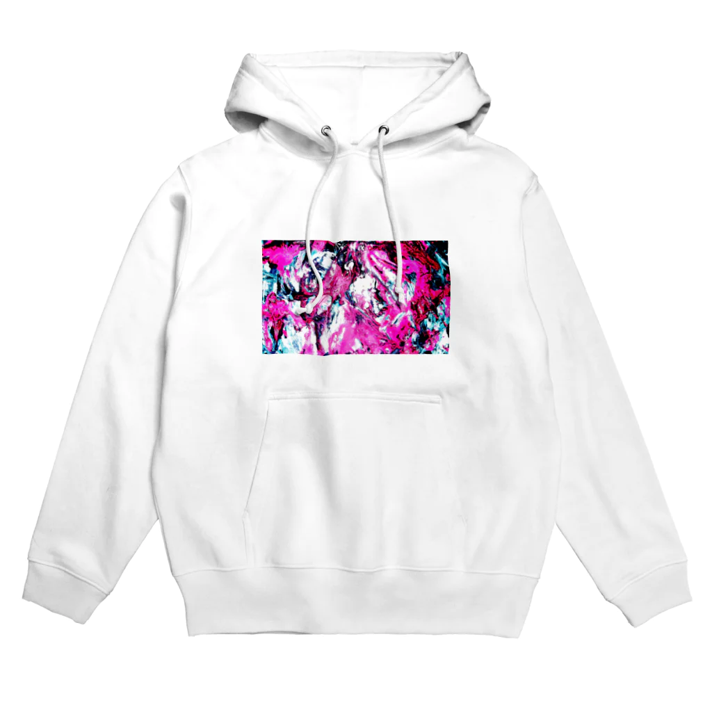 兎派のpaint_01_landscape(vivid pink) Hoodie