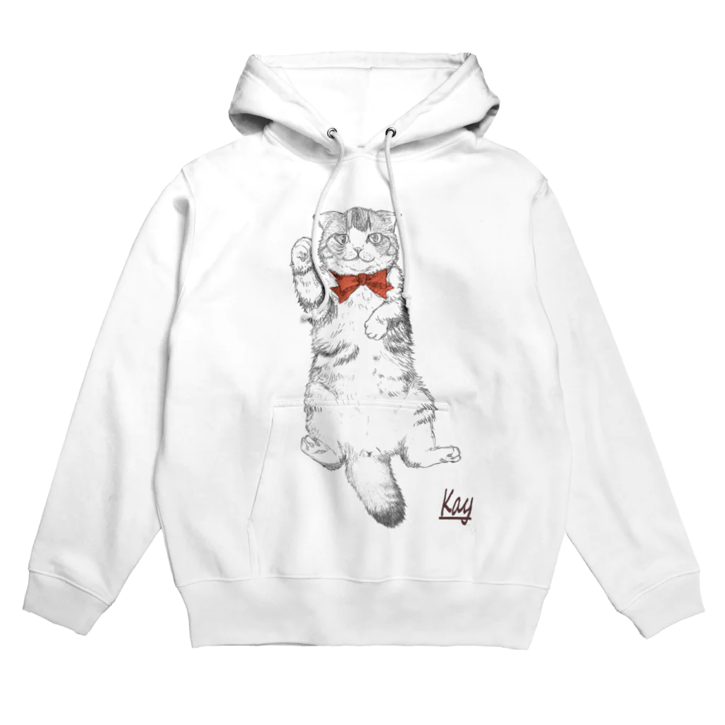 羊毛フェルト作家ちはるのグッズ売り場のスコティッシュ猫のカイ君 Hoodie