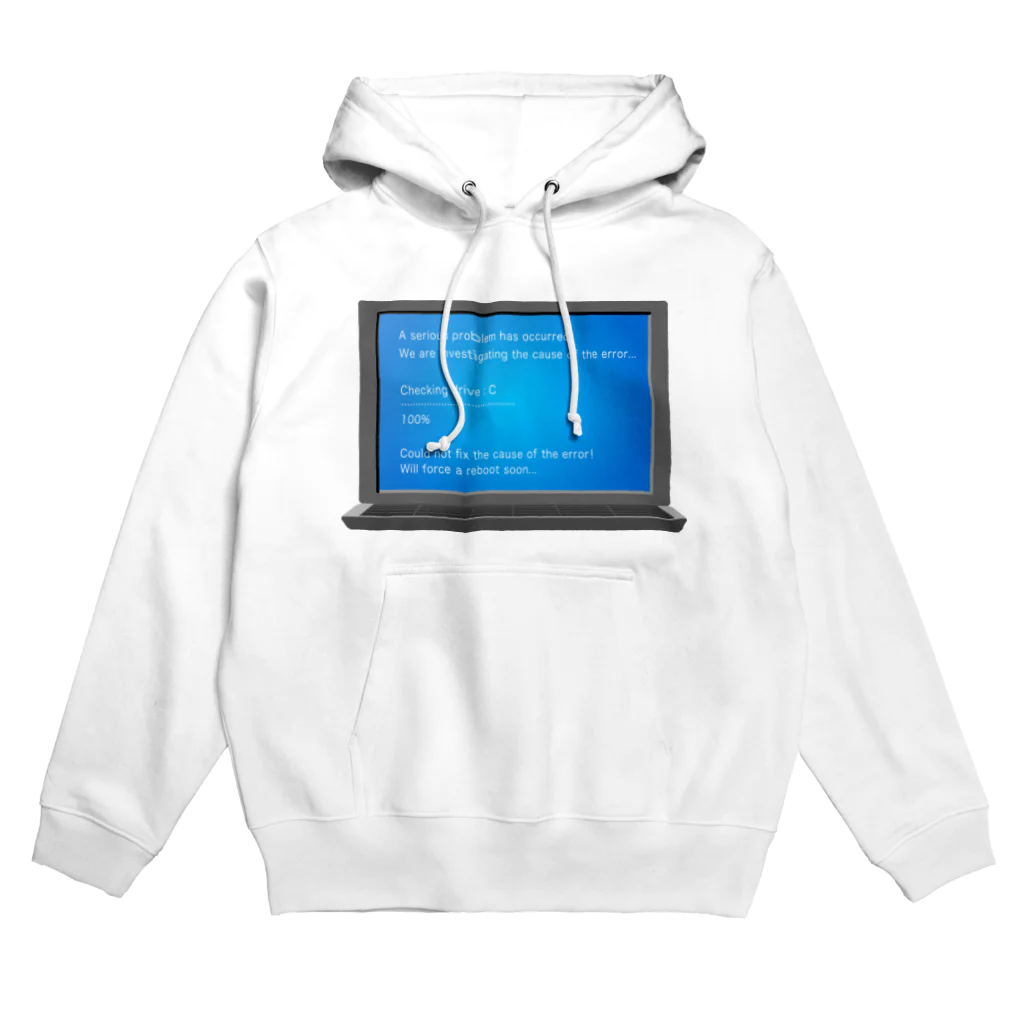 illust_designs_labの 架空のブルースクリーンエラー画面のイラスト Hoodie