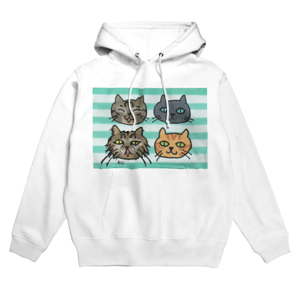 miku'ꜱGallery星猫の歴代にゃんズゆるゆるフェイス Hoodie