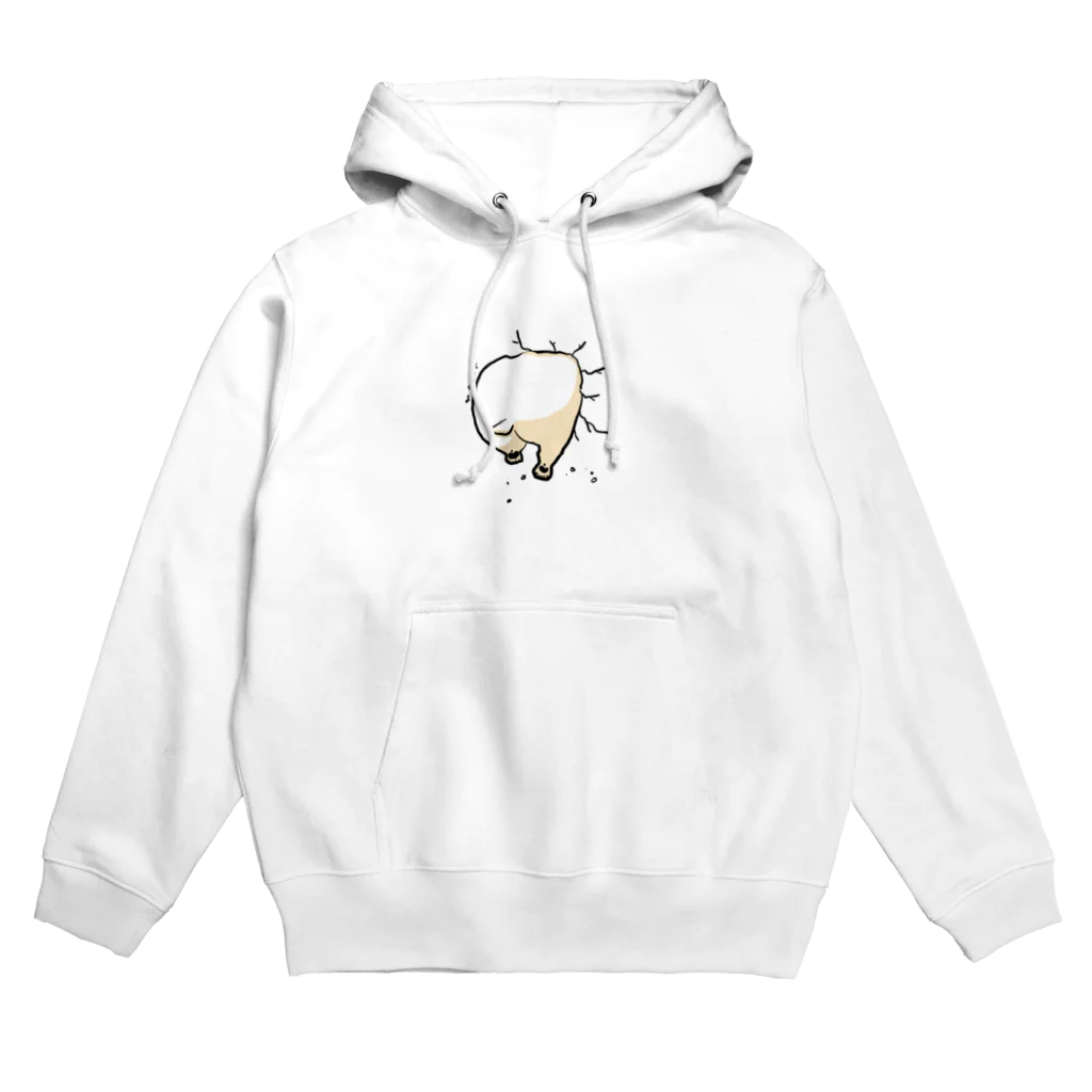 空色カポタストの壁にめりこむシロクマ Hoodie