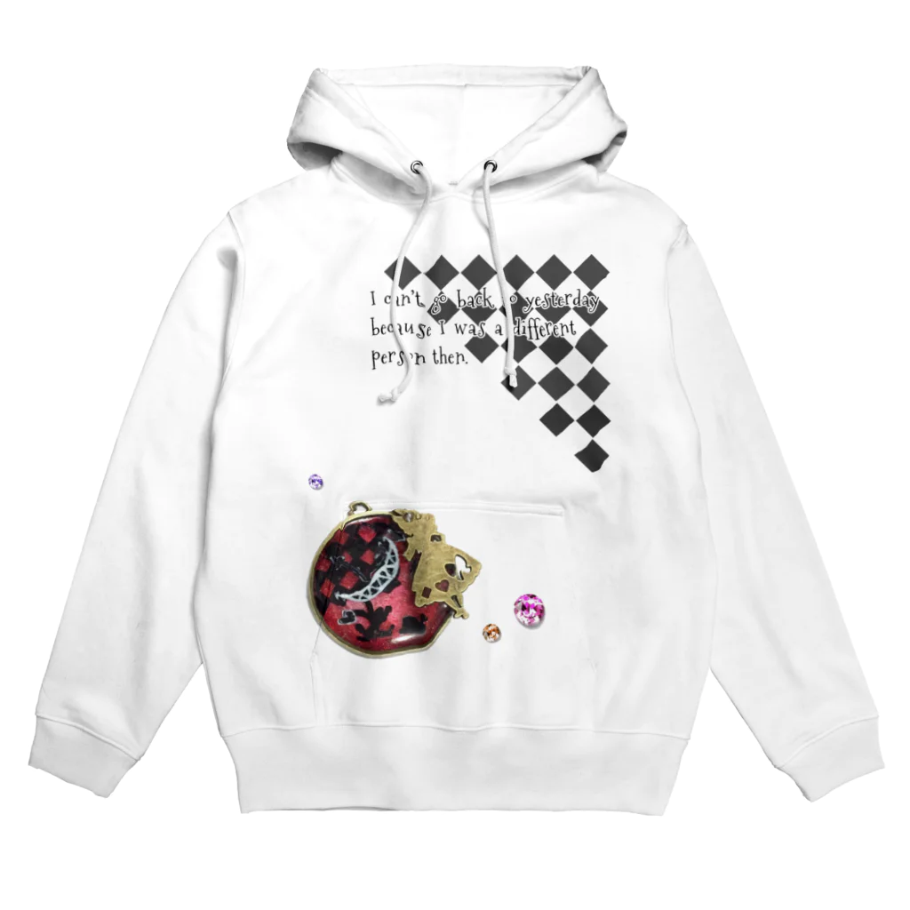 ぺちゃの ○。銀狐堂。○ のアリス 英文入り Hoodie