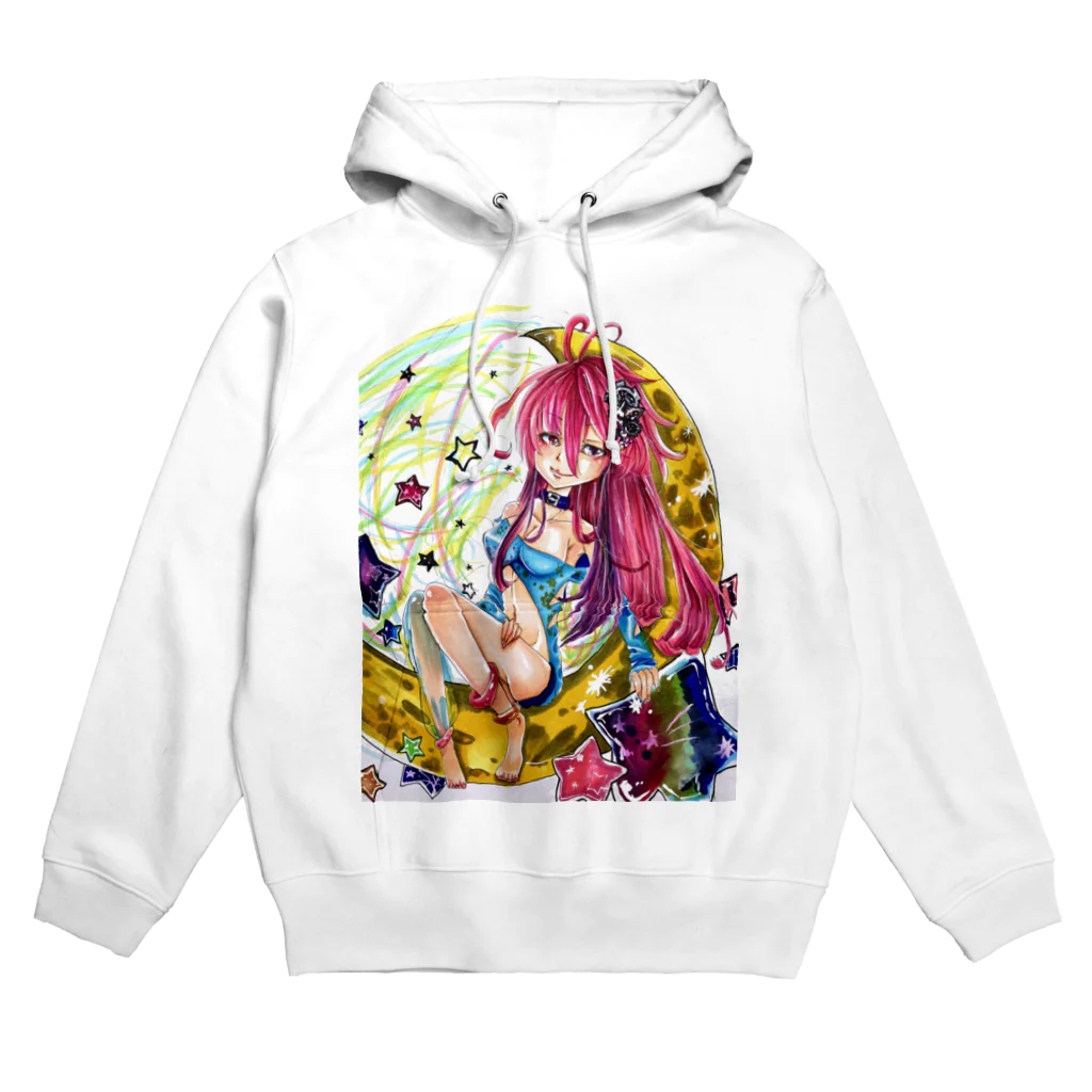 ぺちゃの ○。銀狐堂。○ の三日月仕掛け娘 人物カット版 Hoodie