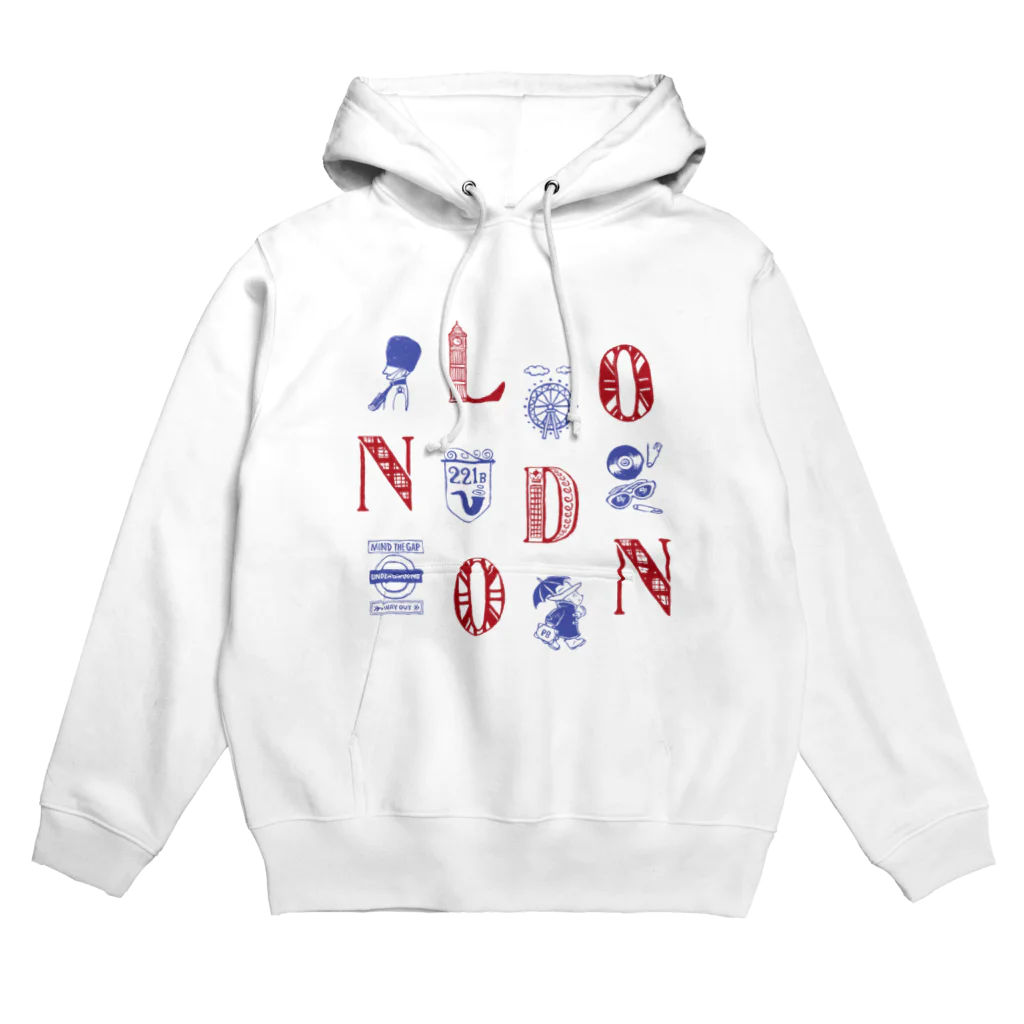 IZANAMI by Akane Yabushitaの🌍 世界のまち 🇬🇧 イギリス・ロンドン (レッド) Hoodie