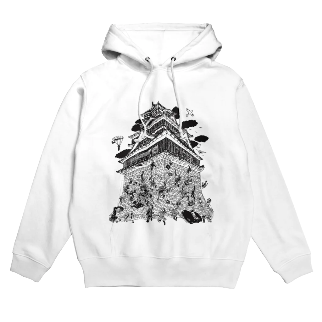 OW STOREの熊本城武者返し　イラストカラー：ブラック Hoodie