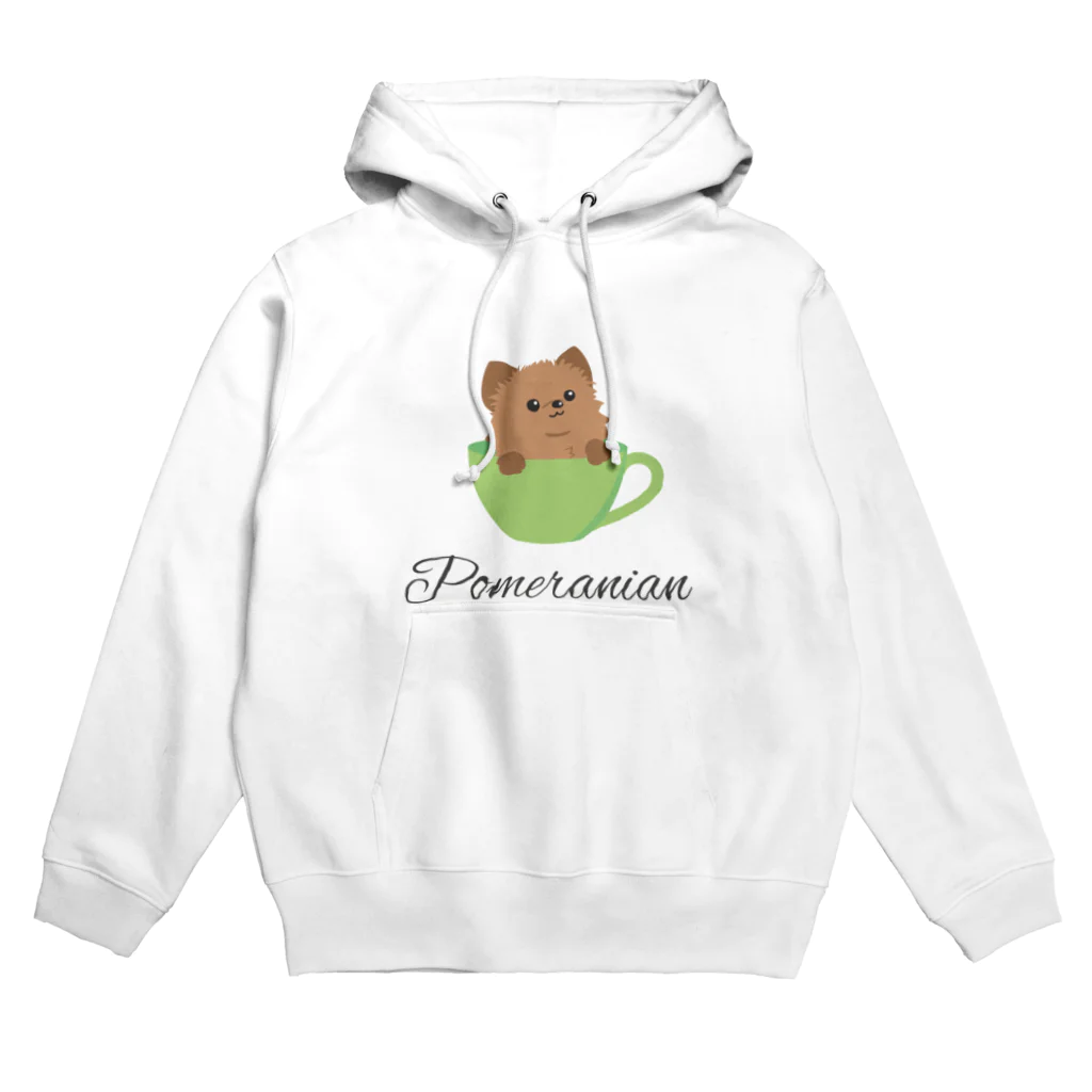 Links-Tのコーヒーカップ犬　ポメラニアン Hoodie