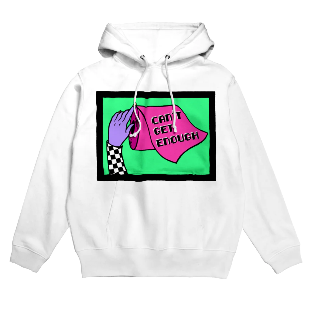 Mieko_KawasakiのCAN'T GET ENOUGH / GREEN トイレットペーパー　 Hoodie