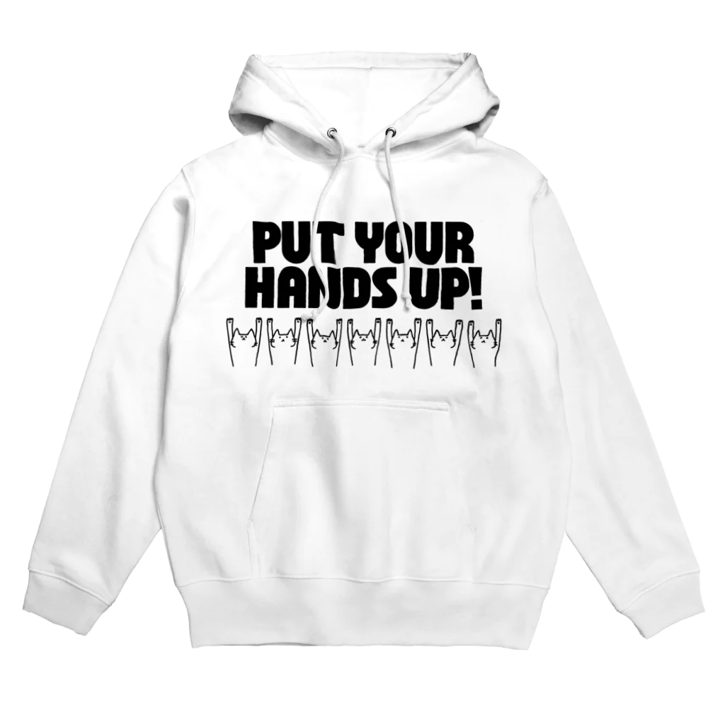 PokuStarのPUT YOUR HANDS UP!　・黒 Hoodie