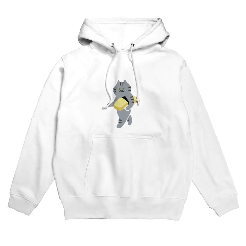 SUIMINグッズのお店の【中】玉子の握り寿司をのんびり運ぶねこ Hoodie